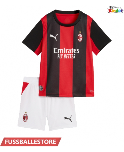 Günstige AC Milan Fikayo Tomori #23 Heimtrikotsatz Kinder 2026-27 Kurzarm (+ Kurze Hosen)